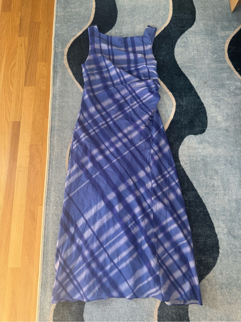 Mango Purple Plaid Midi Dress